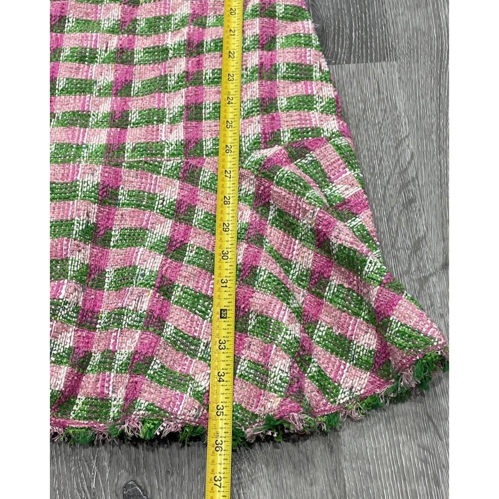 Kate Spade Plaid Tweed Sleeveless drop waist Dress Square Neck Pink Green Sz 10 - Picture 12 of 12